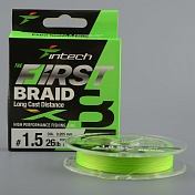 Шнур плетёный Intech First Braid X8 Green 150м, 0.205мм, 11.8кг 26lb #1.5