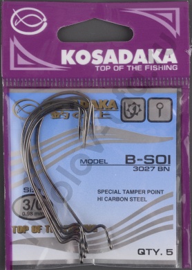 Офсетные крючки Kosadaka B-Soi Worm BN №3/0 T-0.98 mm L-50 mm