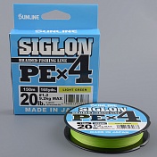 Шнур плетёный Sunline Siglon PEx4 150m Light Green #0.3/ 5lb