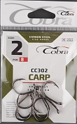 Одинарные крючки Cobra Carp сер.CC302 разм.002