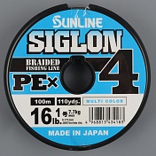 Шнур плетёный Sunline Siglon PEx4 100m Multicolor #1.0/ 16lb