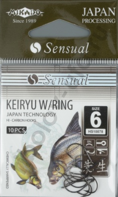 Крючки Mikado - Sensual - Keiryu w/ring №6 B (с ушком) (фас. 10 шт)