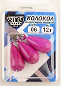 Груз Колокол Vido крашеный с быстросъемной застежкой 12гр, цв. 06-фиолетовый 