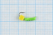 Мормышка Wormix точеная вольфрамовая Столбик d=1,5 с сырным кубиком (зеленый) арт. 490