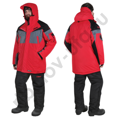 Костюм зимний Alaskan Dakota (куртка+комбинезон) красный/серый/черный р. S