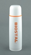 Термос Biostal узкое горло с кноп. цветной белый 0,75л. (NB-750 C-W)