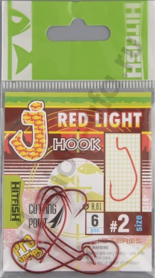 Офсетные крючки Hitfish J-Red Light hook RD # 2