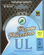 Шнур плетёный Power Phantom 6x Ultralight 105 m 0.08 mm 3.60 kg желтый