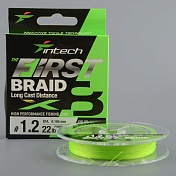 Шнур плетёный Intech First Braid X8 Green 150м, 0.185мм, 9.99кг 22lb #1.2