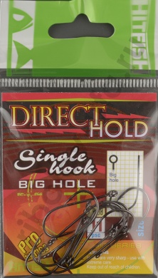 Одинарные крючки Hitfish  с засечками Direct Hold Single Hook (с большим ухом) # 1