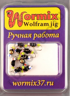 Мормышка Wormix точеная вольфрамовая Таблетка d=3 с золотой коронкой арт. 3051
