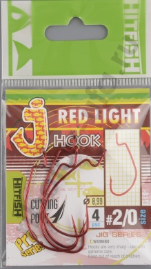 Офсетные крючки Hitfish J-Red Light hook RD # 2/0