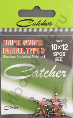 Вертлюжок тройной Catcher Triple Swivel, Barrel, type C # 10x12 