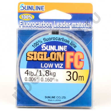 Леска флюорокарбон Sunline FC Siglon, Clear, 30 м, 0.290 мм, 5.5 кг