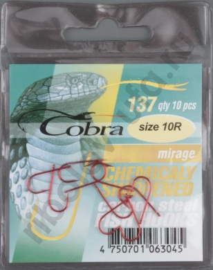 Одинарные крючки Cobra MIRAGE сер.137 разм.010