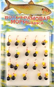 Мормышка Мир Вольфрама Дробь с коронкой сырный кубик подвесной д. 5 мм черная