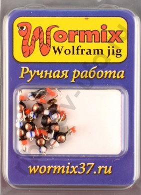 Мормышка Wormix точеная вольфрамовая Таблетка d=3 с медной коронкой арт. 3053