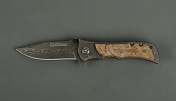Нож складной Kosadaka N-F37W 20.5/12.0 см, дамасский, с деревянной накладкой