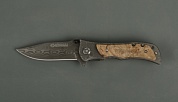Нож складной Kosadaka N-F37W 20.5/12.0 см, дамасский, с деревянной накладкой