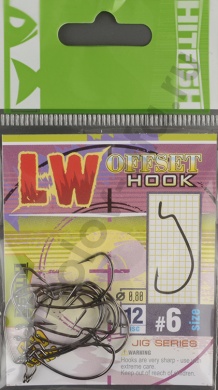 Офсетные крючки Hitfish LW offset hook 6