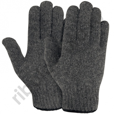 Перчатки Следопыт зимние двойные п-шерсть, цв.серый/черный, размер XL