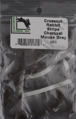 Полоски меха кролика HARELINE Crosscut Rabbit Strips CHARCOAL-MOUSE GRAY