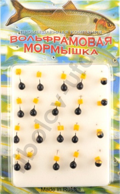 Мормышка Мир Вольфрама Дробь с коронкой сырный кубик на крючке д. 4 мм черная