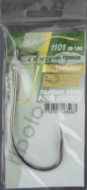 Одинарные крючки Cobra BAITHOLDER сер.1101 разм.012/0