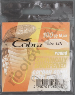 Одинарные крючки Cobra ROUND сер.100 разм.014