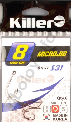 Одинарные крючки Killer Micro Jig S-31 № 8