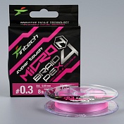 Шнур плетёный Intech MicroN PE X4 Pink 100м, 0.09мм, 3.63кг 8Lb #0.3