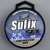Леска зимняя Sufix SFX Ice 100 м, 0,14 мм, 2кг, цв. прозрачная 