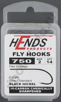 Крючки Hends 750 Pike Streamer Black Nickel #2 (14шт/уп) HND 750-14-2