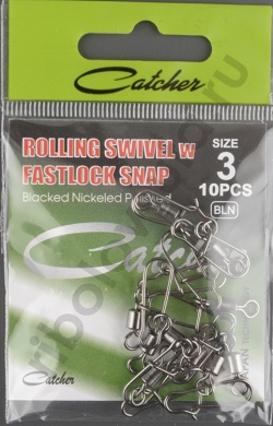 Вертлюжок с карабином Catcher Rolling Swivel w Fastlock Snap # 3