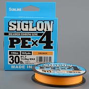 Шнур плетёный Sunline Siglon PEx4 150m Orange #1.7/ 30lb