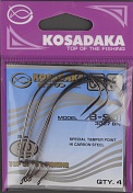 Офсетные крючки Kosadaka B-Soi Worm BN №5/0 T-1.15 mm