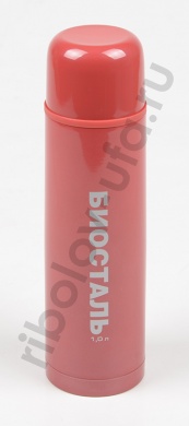 Термос Biostal узкое горло с кноп. цветной красный  1л. (NB-1000 C-R)