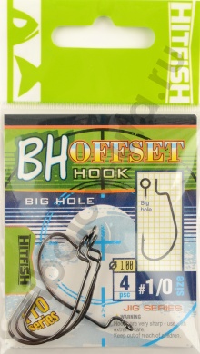 Офсетные крючки Hitfish Big Hole offset # 1/0