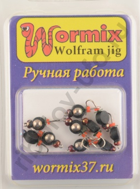 Мормышка Wormix точеная вольфрамовая Таблетка d=4 с серебряной коронкой арт. 3062