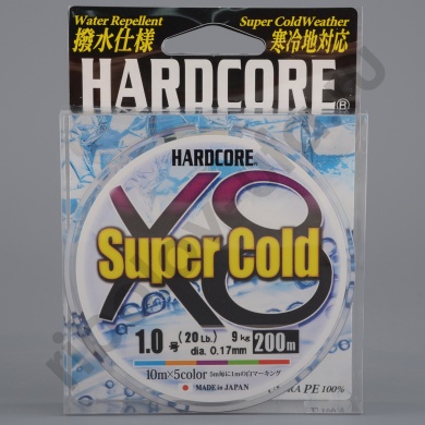 Шнур плетёный Duel PE Hardcore Super Cold X8 200м 5Color # 1,0 9,0кг 0.17мм