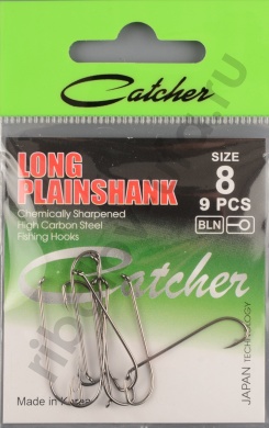 Одинарные крючки Catcher Long Plain Shank № 8