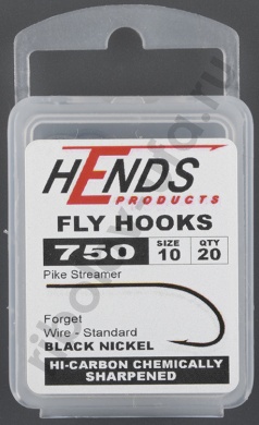Крючки Hends 750 Pike Streamer Black Nickel #10 (20шт/уп) HND 750-20-10