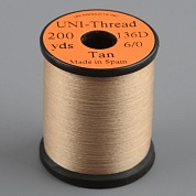 Монтажная нить Uni Thread 6/0 UW 200y Tan  (невощеная)