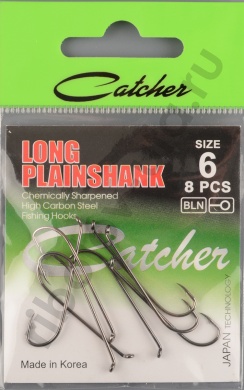 Одинарные крючки Catcher Long Plain Shank № 6