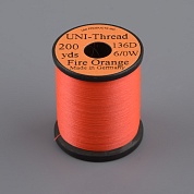 Монтажная нить Uni Thread 6/0 200y Fire Orange (вощеная)