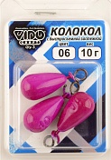 Груз Колокол Vido крашеный с быстросъемной застежкой 10гр, цв. 06-фиолетовый 