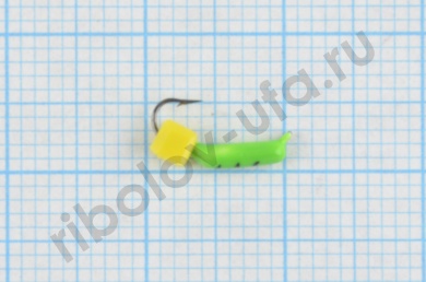 Мормышка Wormix точеная вольфрамовая Столбик d=1,5 с сырным кубиком (зеленый) арт. 490