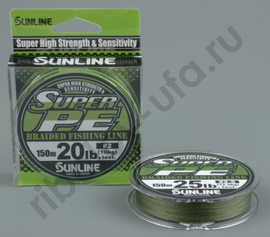 Шнур плетёный Sunline Super PE, 150 м, Dark Green, #1.5, 0.185 мм, 15Lb