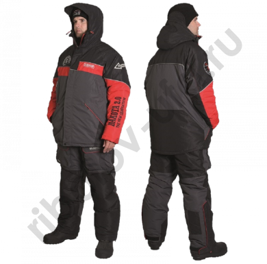 Костюм зимний Alaskan Dakota 2.0 (куртка+полукомбинезон) красный/серый/черный р. XL