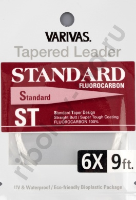 Подлесок конусный флюорокарбон Varivas Tapered Leader Standard Fluorocarbon  9 ft 6X